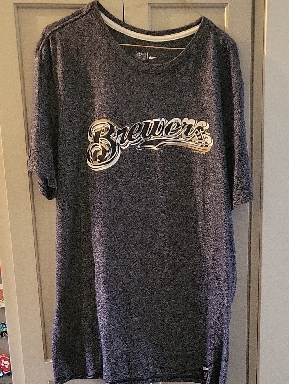 Nike Men’s Brewers Graphic Tee — Heathered Navy Blue